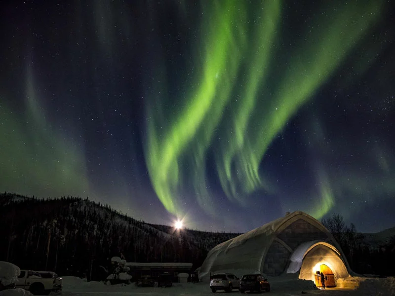 Alaska Northern Lights Train | Aurora, Ice Fishing, Dog Mushing & Sledding