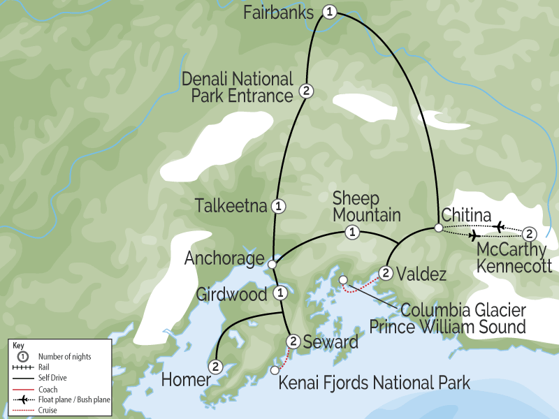 Alaska’s Scenic National Parks Road Trip map