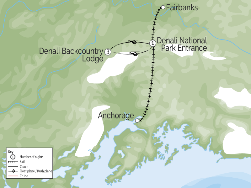 Denali Backcountry Lodge Explorer map